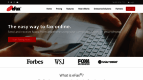 What Efax.com website looked like in 2021 (3 years ago)