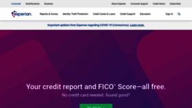 What Experian.com website looked like in 2021 (3 years ago)