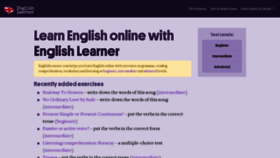 What Englishlearner.com website looked like in 2021 (3 years ago)