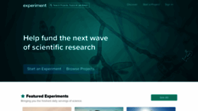 What Experiment.com website looked like in 2021 (2 years ago)
