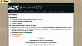 What Exceptionalcv.com website looked like in 2021 (3 years ago)