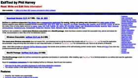 What Exiftool.org website looked like in 2021 (4 years ago)