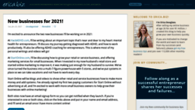 What Erica.biz website looked like in 2021 (2 years ago)