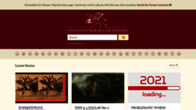 What Etymonline.com website looked like in 2021 (2 years ago)