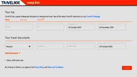 What Easyjet.traveldoc.aero website looked like in 2021 (2 years ago)