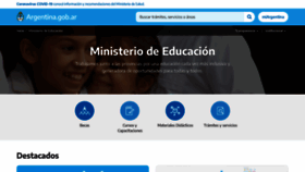 What Educacion.gob.ar website looked like in 2021 (2 years ago)