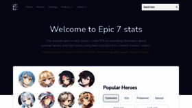 What Epic7stats.com website looked like in 2021 (2 years ago)