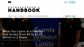 What Entrepreneurshandbook.co website looked like in 2022 (2 years ago)