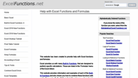 What Excelfunctions.net website looked like in 2022 (2 years ago)