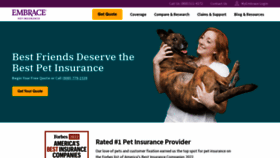 What Embracepetinsurance.com website looked like in 2022 (2 years ago)