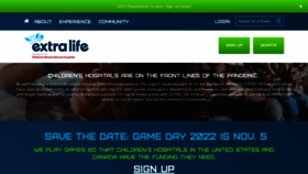 What Extra-life.org website looked like in 2022 (2 years ago)