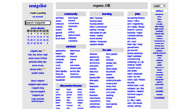What Eugene.craigslist.org website looked like in 2022 (2 years ago)