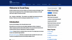 What Excel-easy.com website looked like in 2022 (1 year ago)