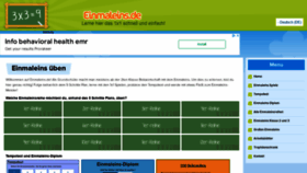 What Einmaleinslernen.de website looked like in 2022 (1 year ago)