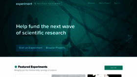 What Experiment.com website looked like in 2022 (1 year ago)