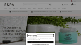 What Espaskincare.com website looked like in 2022 (1 year ago)