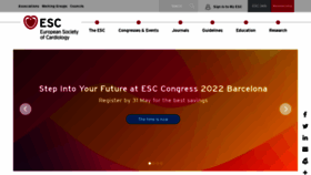 What Escardio.org website looked like in 2022 (1 year ago)