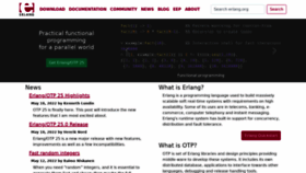 What Erlang.org website looked like in 2022 (1 year ago)