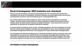 What Excel-urlaubsplaner.de website looked like in 2022 (1 year ago)