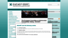 What Eucast.org website looked like in 2022 (1 year ago)