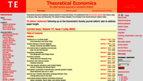 What Econtheory.org website looked like in 2022 (1 year ago)