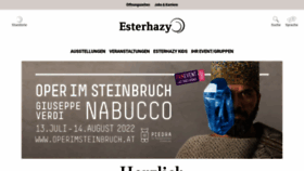 What Esterhazy.at website looked like in 2022 (1 year ago)