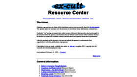 What Ex-cult.org website looked like in 2022 (1 year ago)