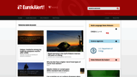 What Eurekalert.org website looked like in 2022 (1 year ago)