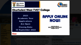 What Ewc.edu.za website looked like in 2022 (1 year ago)