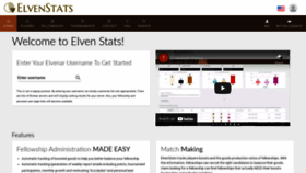 What Elvenstats.com website looked like in 2022 (1 year ago)