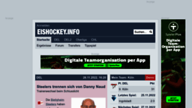What Eishockey.info website looked like in 2022 (1 year ago)
