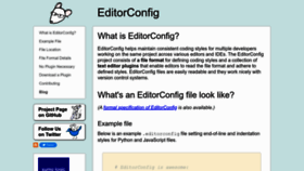 What Editorconfig.org website looked like in 2023 (1 year ago)