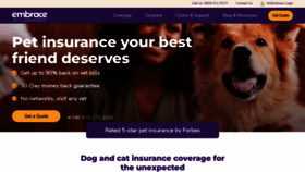 What Embracepetinsurance.com website looked like in 2023 (1 year ago)