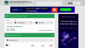 What Exchange-rates.org website looked like in 2023 (1 year ago)