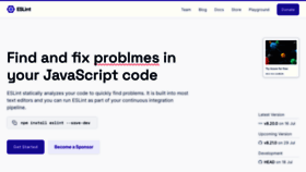 What Eslint.org website looked like in 2023 (2 years ago)