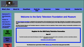 What Earlytelevision.org website looked like in 2023 (1 year ago)