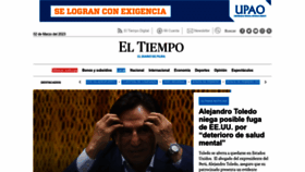 What Eltiempo.pe website looked like in 2023 (1 year ago)
