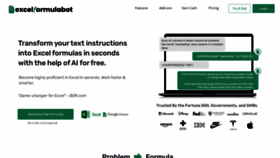 What Excelformulabot.com website looked like in 2023 (1 year ago)