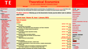 What Econtheory.org website looked like in 2023 (1 year ago)