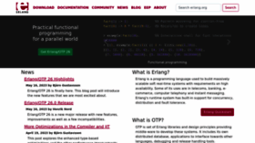 What Erlang.org website looked like in 2023 (This year)