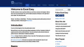 What Excel-easy.com website looked like in 2023 (This year)