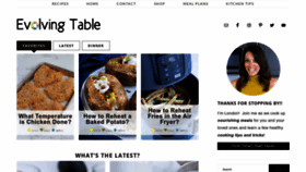 What Evolvingtable.com website looked like in 2023 (2 years ago)