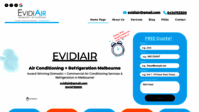What Evidiair.com.au website looked like in 2023 (This year)