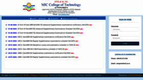 What Exams.mictech.ac.in website looks like in 2024 