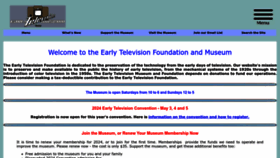 What Earlytelevision.org website looks like in 2024 