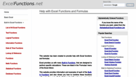 What Excelfunctions.net website looks like in 2024 