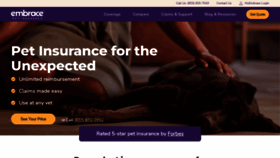 What Embracepetinsurance.com website looks like in 2024 