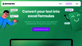 What Excelformulabot.com website looks like in 2024 