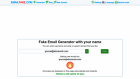 What Emailfake.com website looks like in 2024 