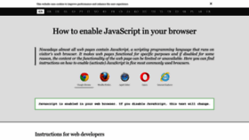 What Enable-javascript.com website looks like in 2024 